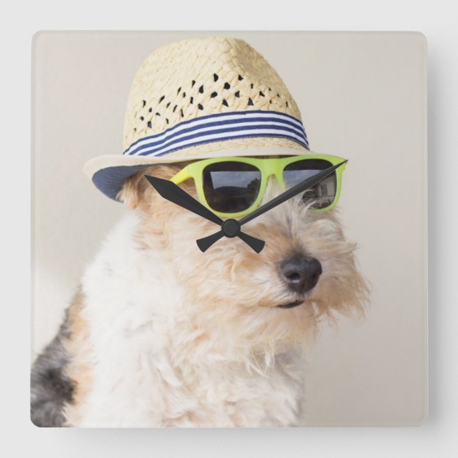 Reloj Cuadrado Fox terrier (Anverso)