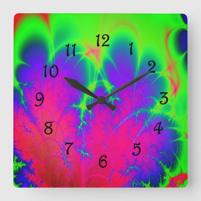 Reloj Cuadrado Fractal (Anverso)