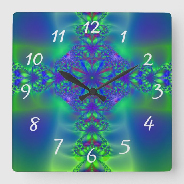 Reloj Cuadrado Fractal (Anverso)