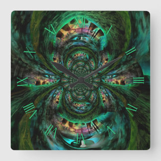 Reloj Cuadrado Fractal con el ojo de cerradura