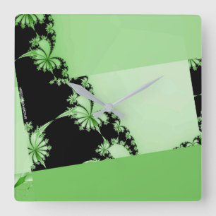 Reloj Cuadrado Fractal Garden lime