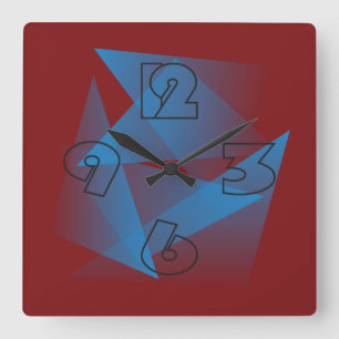 Reloj Cuadrado Fragmentos azules flotantes