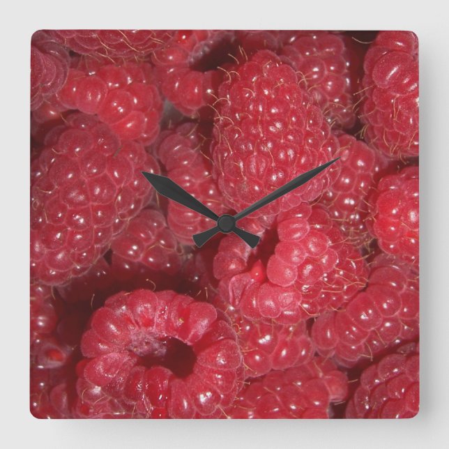 Reloj Cuadrado Frambuesas (Anverso)