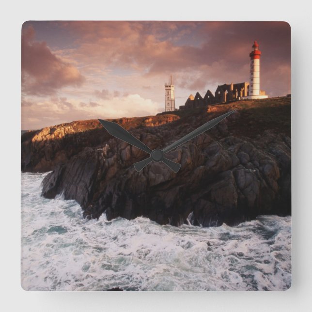 Reloj Cuadrado Francia, faro al amanecer (Anverso)