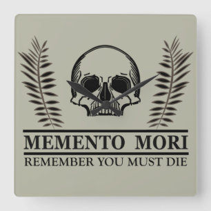 Reloj Cuadrado Frase Latina - Aprovecha el Día - Memento Mori