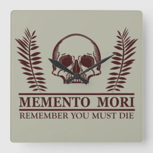 Reloj Cuadrado Frase Latina - Aprovecha el Día - Memento Mori