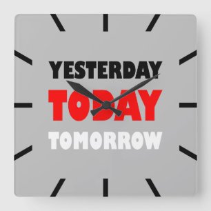 Reloj Cuadrado frase positiva de diseño de texto original