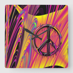 Reloj Cuadrado Freak Flag Psychedelic Hippy Couture
