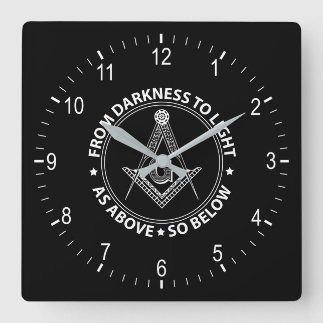 Reloj Cuadrado Freemasonry emblem (Anverso)