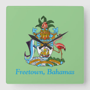 Reloj Cuadrado Freetown, Bahamas Marlin & Flamingo (Eleuthera)
