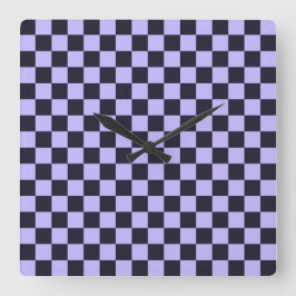 Reloj Cuadrado French lilac checkerboard pattern