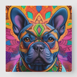 Reloj Cuadrado Frenchie Fun Birthday Fantasy