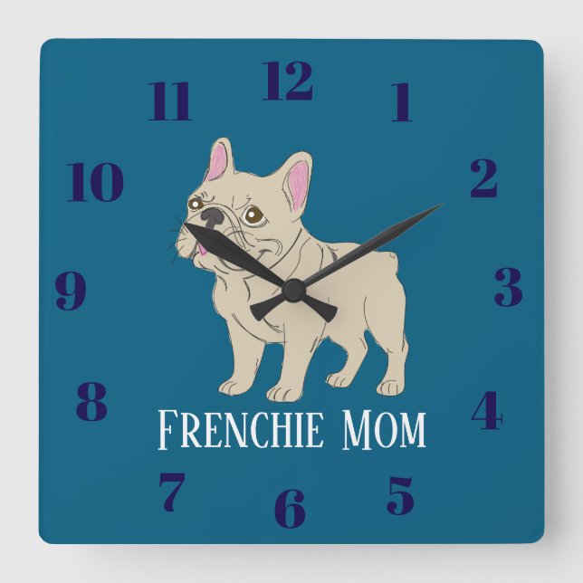 Reloj Cuadrado Frenchie Mom (Anverso)