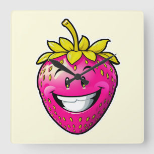 Reloj Cuadrado Fresa rosa