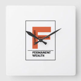 Reloj Cuadrado FRICCIÓN TRANSITORIA. RIQUEZA PERMANENTE. - Invers