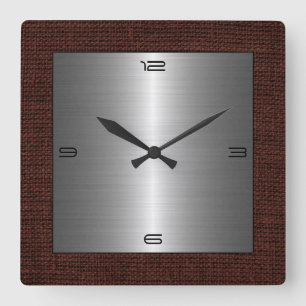 Reloj Cuadrado Frontera moderna de plata de la arpillera del