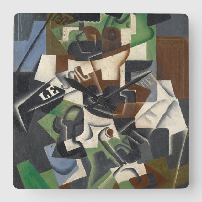 Reloj Cuadrado Fruit Bowl, Pipe and Journal, 1917 (Anverso)