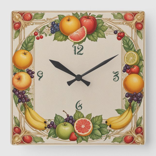 Reloj Cuadrado Fruta (Anverso)