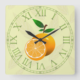 Reloj Cuadrado Fruta anaranjada