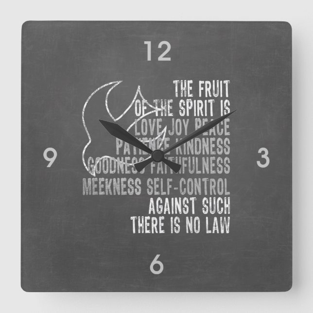 Reloj Cuadrado Fruta de la mirada de la pizarra del alcohol con (Anverso)