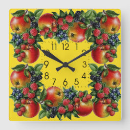 Reloj Cuadrado Frutas