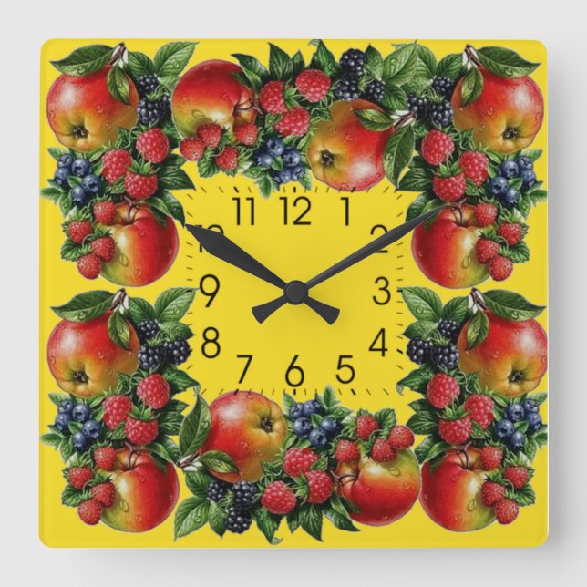 Reloj Cuadrado Frutas (Anverso)