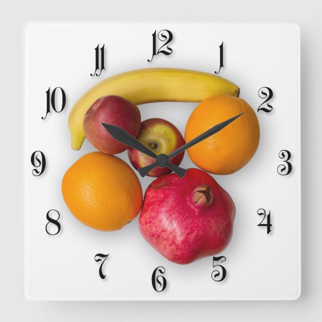 Reloj Cuadrado Frutas maduras (Anverso)