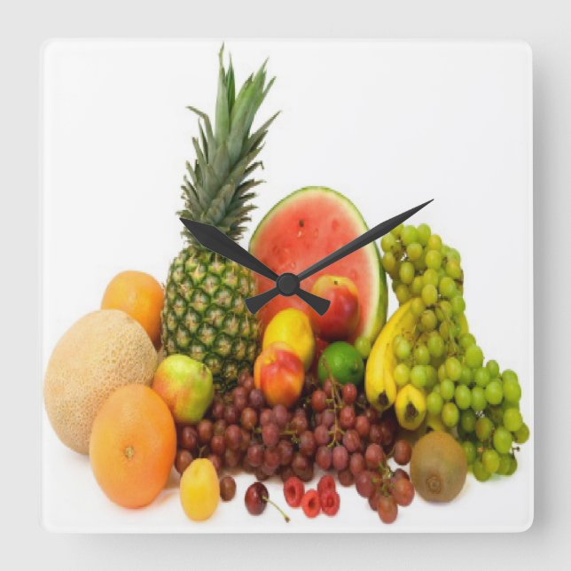 RELOJ CUADRADO FRUTOS DE VERANO (Anverso)