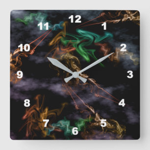 Reloj Cuadrado "Fuego humeante"