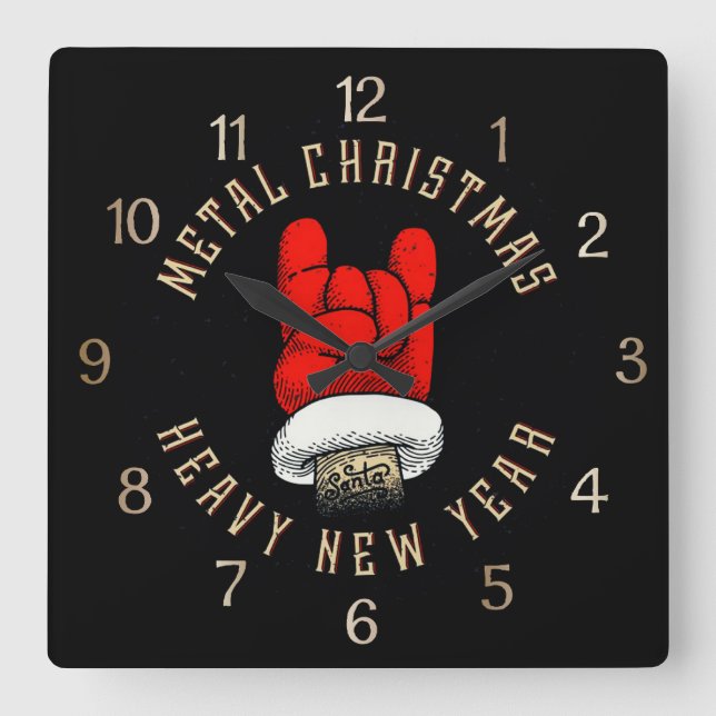 Reloj Cuadrado Fuertes Navidades Metalizado (Anverso)