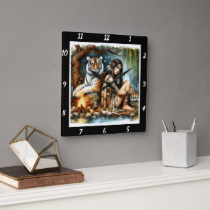 Reloj Cuadrado Fuerza nativa: las profundidades del bosque de tig