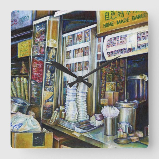 Reloj Cuadrado Fuerzas de luz cargadas emocionalmente, Singapur (Anverso)