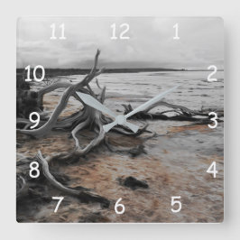 Reloj Cuadrado Fuerzas Naturales del Lago Tyrrell