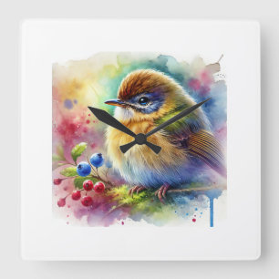 Reloj Cuadrado Fulvetta Bird 110924AREF119 - Watercolor