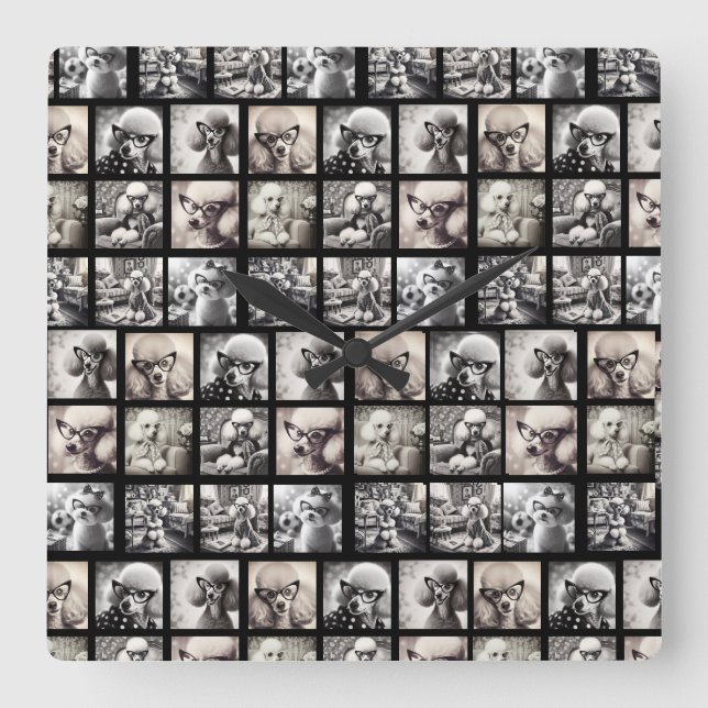 Reloj Cuadrado Fun 9 Photo Collage Pictures (Anverso)