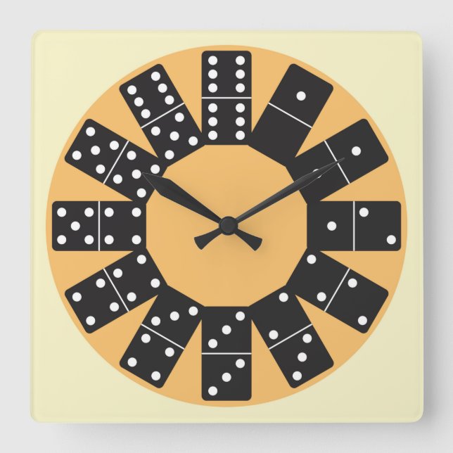 Reloj Cuadrado Fun Domino (Anverso)