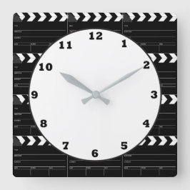 Reloj Cuadrado Fun Movie clapboard