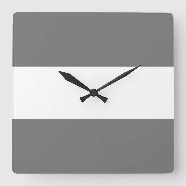Reloj Cuadrado Fundición profesional Moderno Gris Bandas anchas b (Anverso)