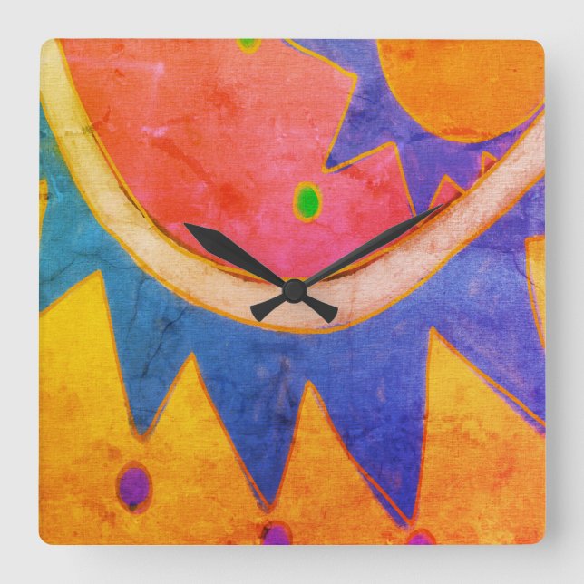 Reloj Cuadrado Funky Abstract Art (Anverso)