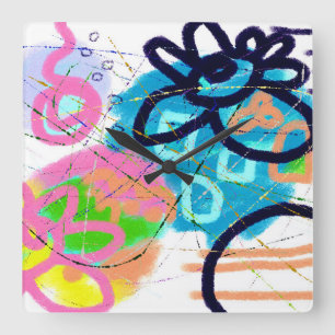 Reloj Cuadrado Funky Abstract Art