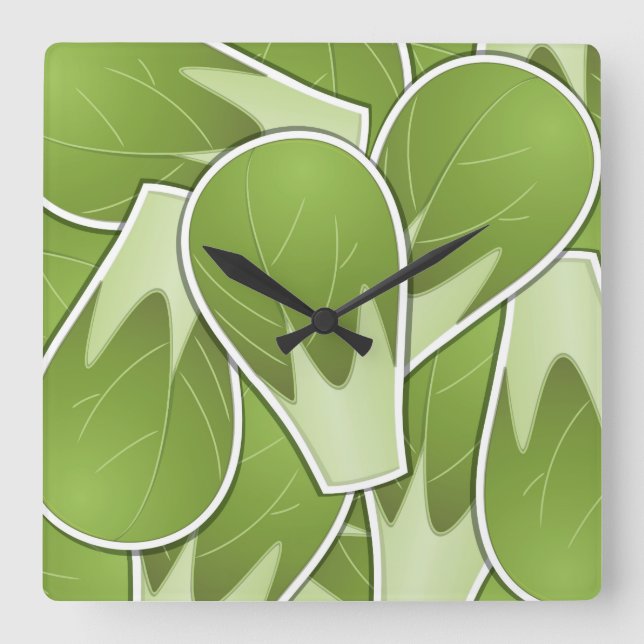 Reloj Cuadrado Funky brussel sprout (Anverso)