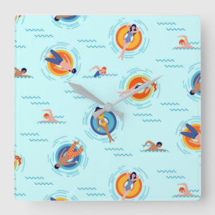 Reloj Cuadrado Funky calzado colorido chanclas de verano