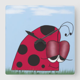 Reloj Cuadrado Funny and Euphoric Ladybug