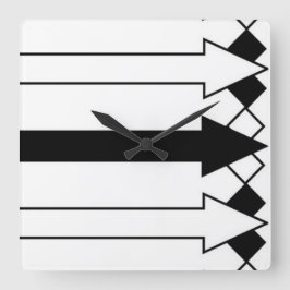 Reloj Cuadrado Funny Black and White Arrows Stripes Clock
