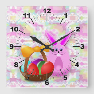 Reloj Cuadrado Funny Easter Wall Clock