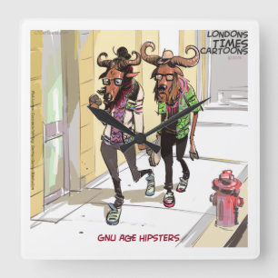 Reloj Cuadrado Funny Gnu Age Hipsters Rick London Wall Clock