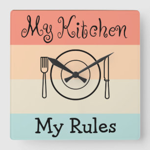 Reloj Cuadrado Funny Kitchen Wall Decor