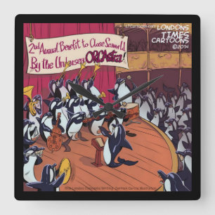 Reloj Cuadrado Funny Orca Whale Orchestra Square Wall Clock