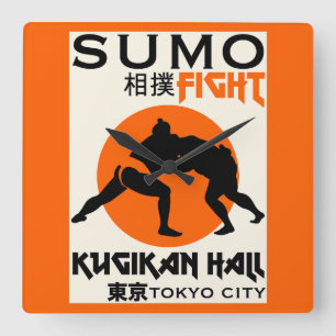Reloj Cuadrado Funny Sumo Wrestler
