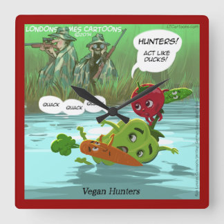 Reloj Cuadrado Funny Vegan Hunter Square Wall Clock